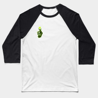 Neon Green Finger Heart Skeleton Hand Baseball T-Shirt